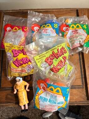 Lot of 6 Vintage 90s McDonald's Happy Meal Toys: Doug, Recess, Bobby's World